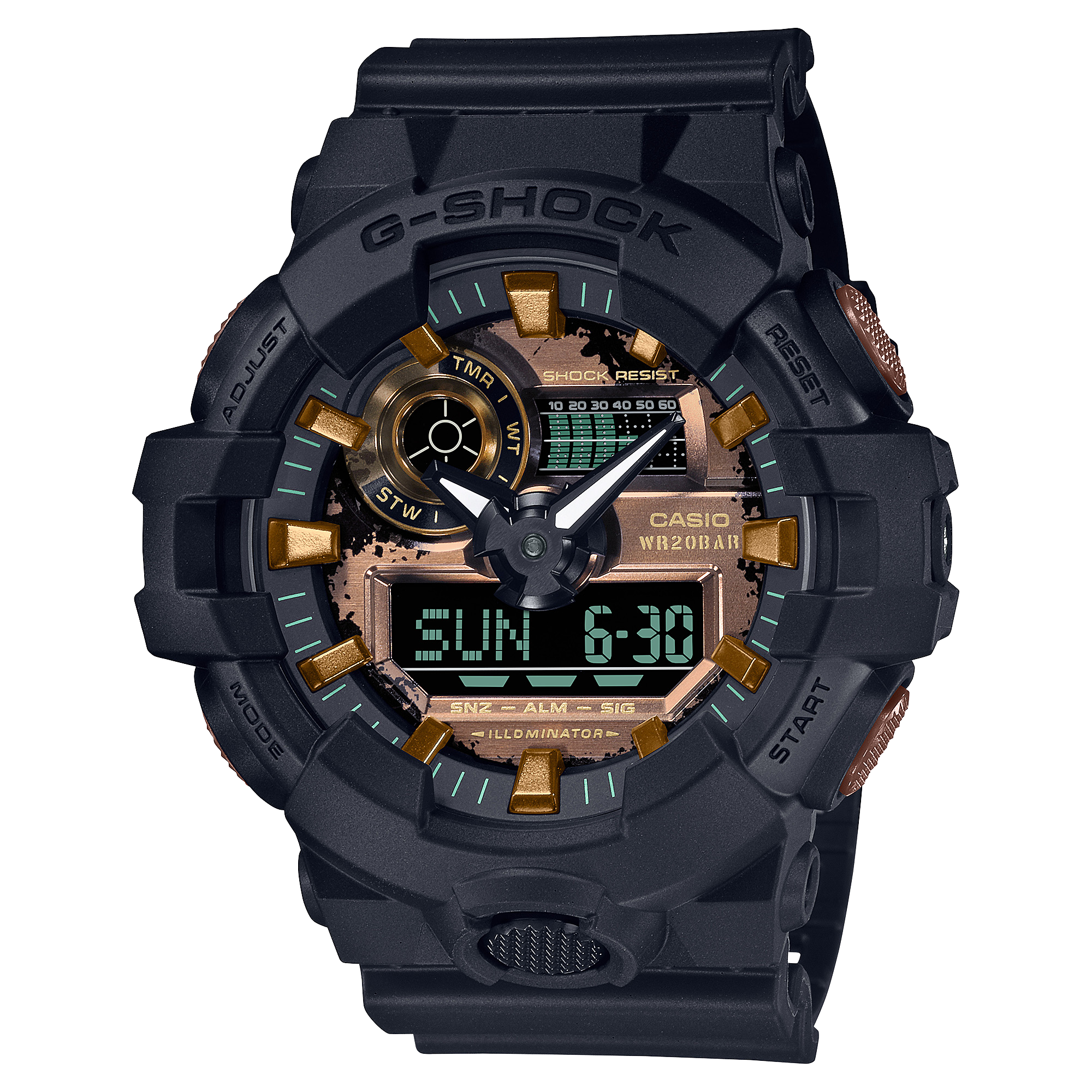 G-Shock Duel Time Rusted Iron Colour Dial 200M WR - GA-700RC-1A G-SHOCK 
