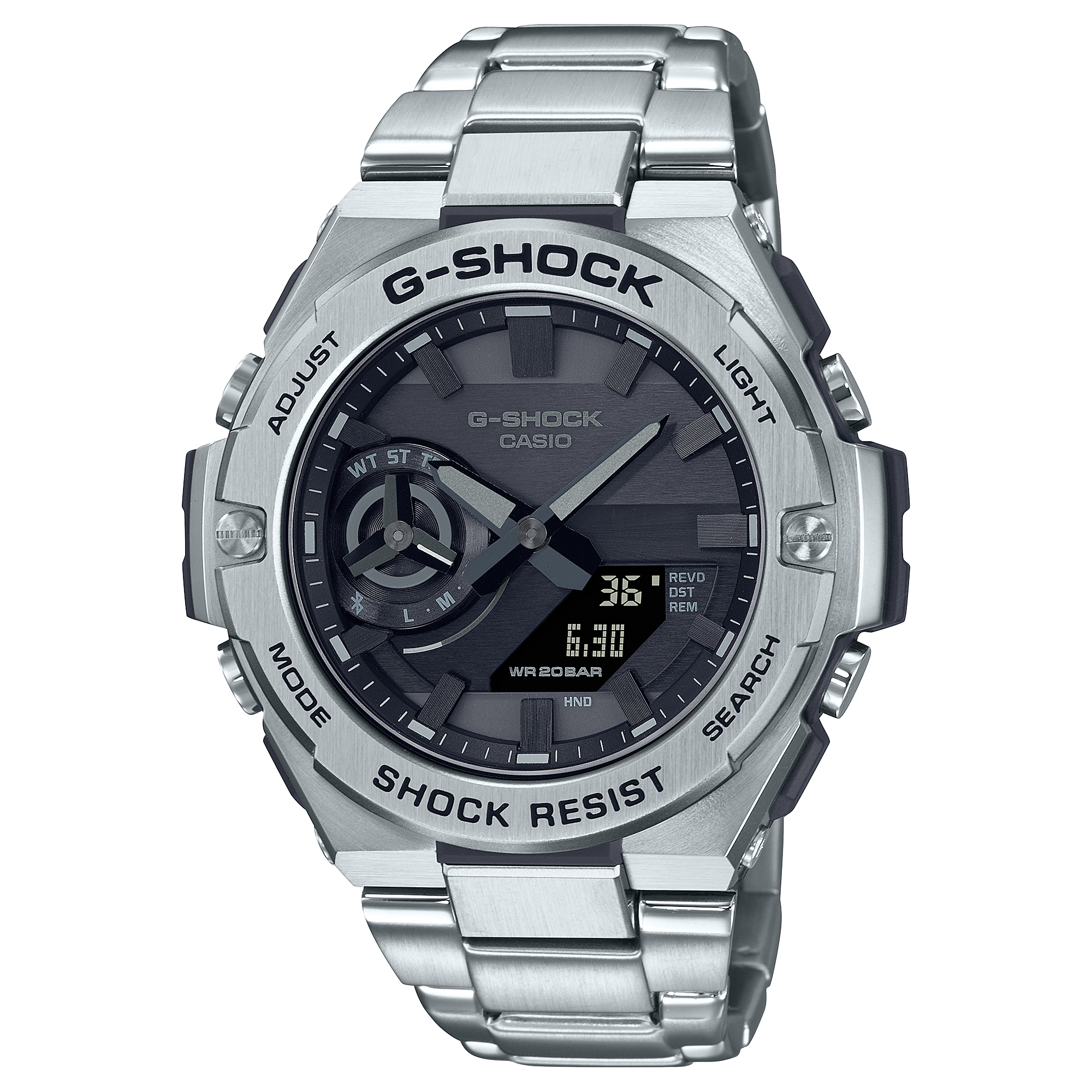 Casio G-Shock Solar Powered 200M WR Stainless Steel Case & Band - GST-B500D-1A1 G-SHOCK 