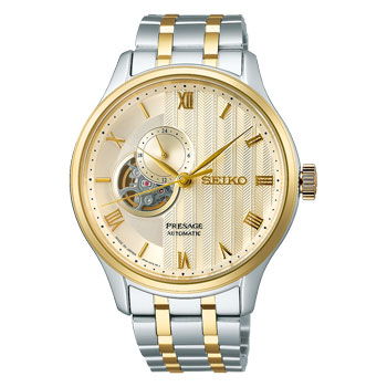 SEIKO Presage "Japanese Zen Garden" Automatic Gold-Tone Sand Dial Watch - SSA464J WATCH 