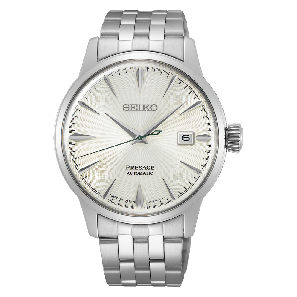SEIKO PRESAGE – ‘The Martini’ Cocktail Time Silver Dial Watch SRPG23J1 WATCH 