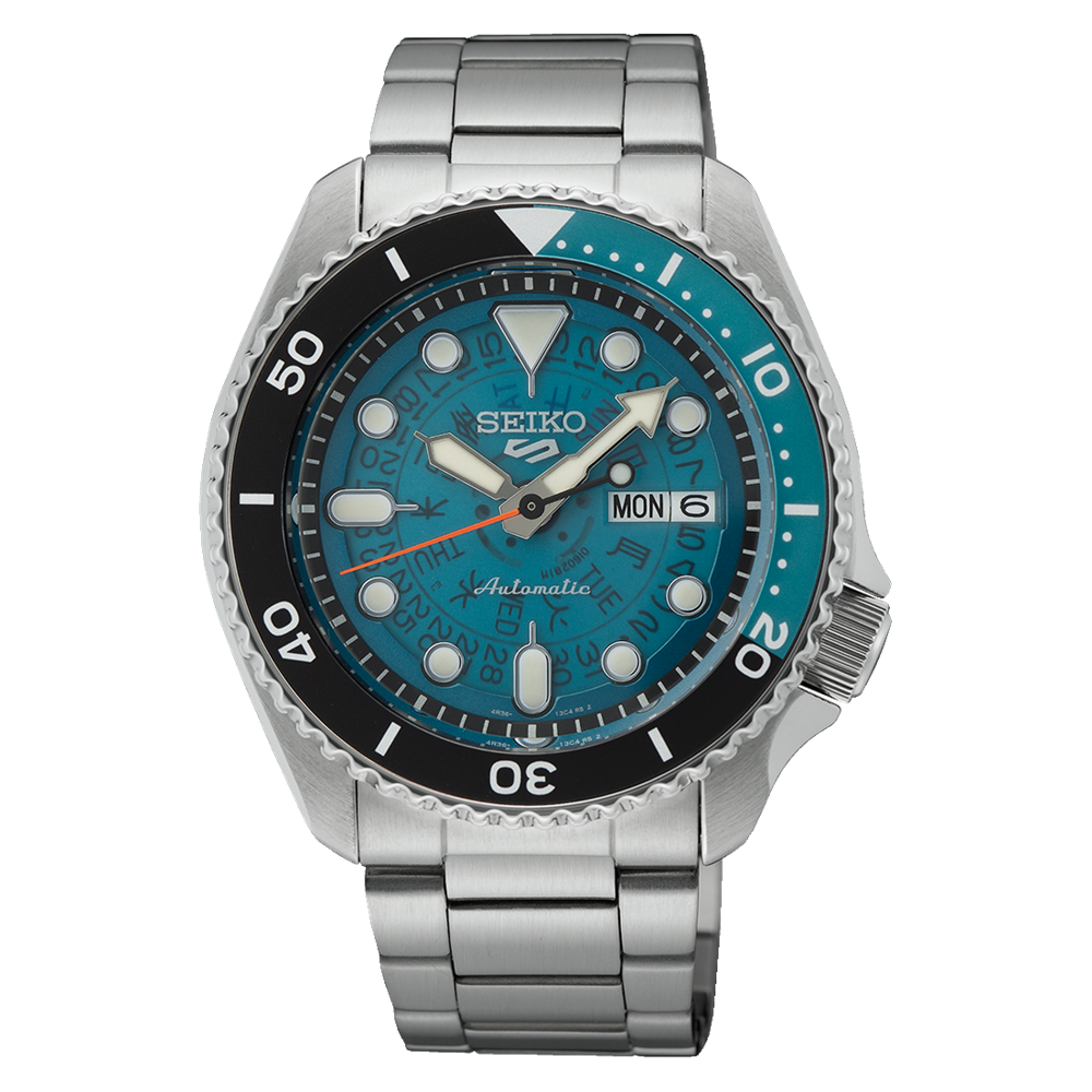 Seiko 5 Sports SKX Blue "Time Sonar" Skeleton Dial Automatic 100M WR Watch - SRPJ45K1 WATCH 