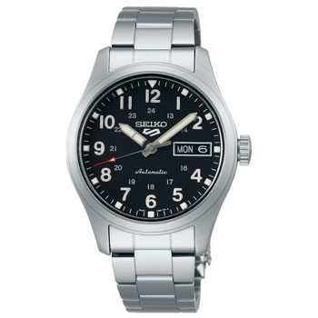 Seiko 5 Sports ‘In the metal’ Midfield Automatic Black Dial Steel Bracelet Watch SRPJ81K1 WATCH 