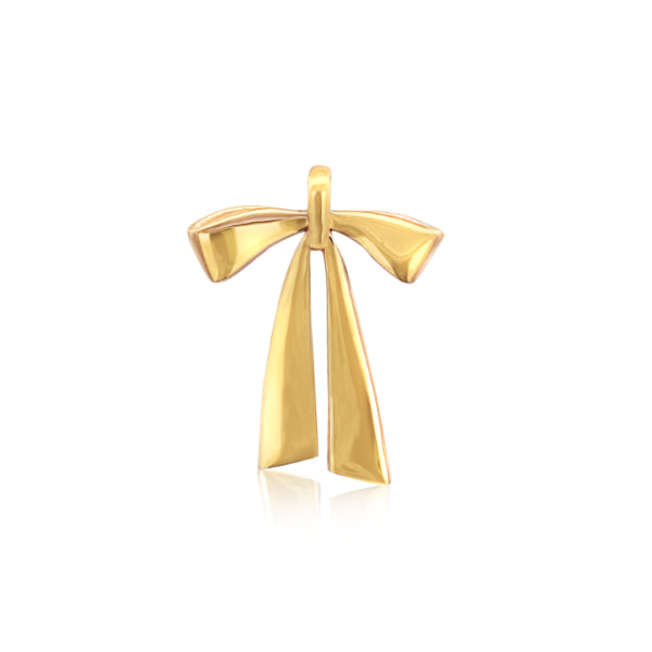 9ct Yellow Gold Bow Ribbon Pendant - 9P0047 Gold Pearl Jewellery, Pearl Jewellery 