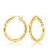 9ct Yellow Gold 3mm x 20mm Diameter Round Plain Hoop Earrings - 5ER0016