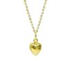 9ct Yellow Gold Puff Heart pendant with 9ct Gold Cable Link Chain
