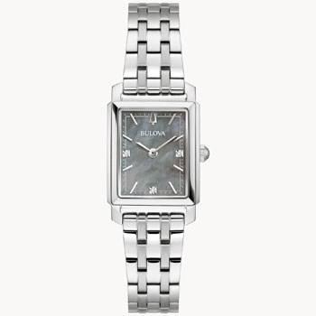 Ladies' Bulova Sutton Diamond Accent Watch with Rectangular Grey Mother-of-Pearl Dial - 96P252 G-SHOCK 