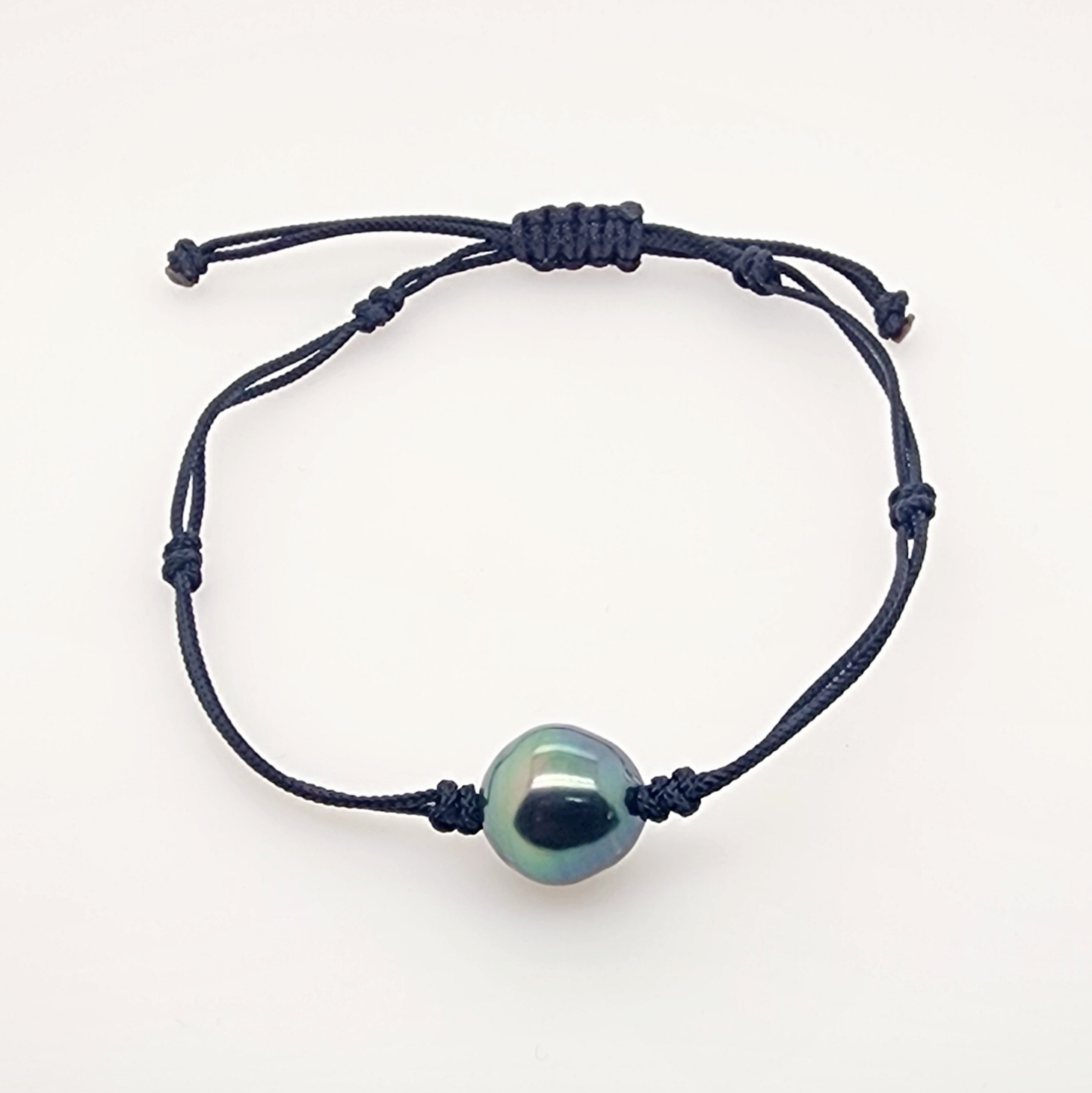 11mm Semi Baroque Tahitian Black Pearl, Unisex Black Cord Adjustable Size Bracelet - 22072803BLK Pearl Jewellery, Sterling Silver Pearl Jewellery 11mm Semi Baroque Tahitian Black Pearl, Unisex Black Cord Adjustable Size Bracelet - 22072803BLK Pearl Jewellery, Sterling Silver Pearl Jewellery