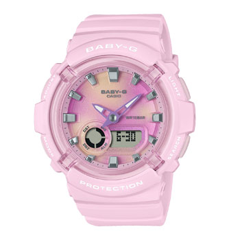 Baby-G Duel Time Tie-Dye Look, Pink Dial & Resin Band Strap 100M WR - BGA280TD-4A G-SHOCK 