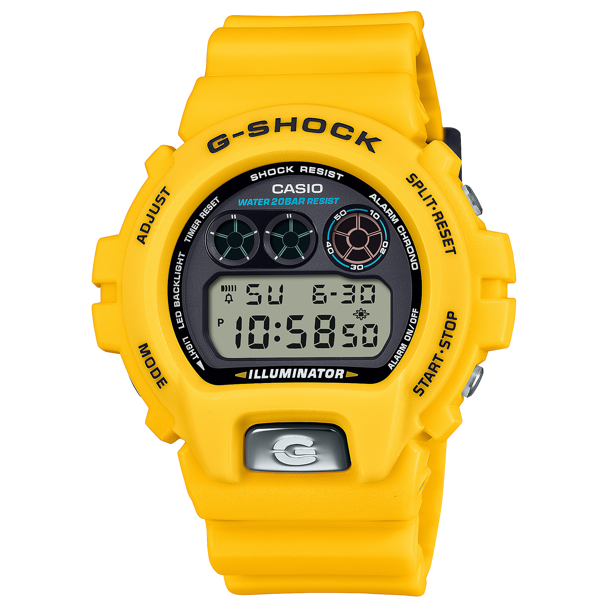 G-Shock Digital 6900 Series 30 Year Anniversary Yellow Case & Band, 200M WR - DW6900TR-9D G-SHOCK 