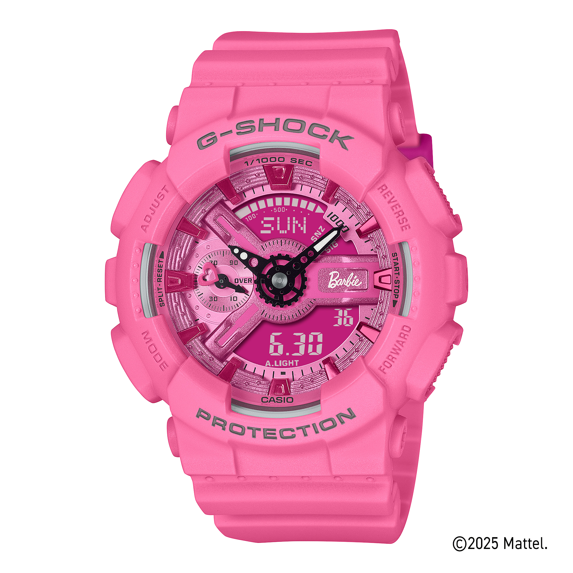 G-Shock Barbie Collaboration Series Mid-Size Duel Time 200M WR Pink Dial, Case & Resin Band - GMAS110BE-4A G-SHOCK 