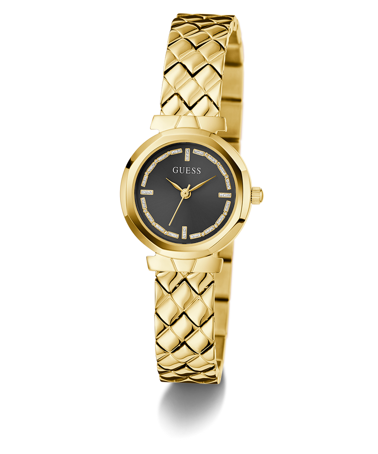 Guess Ladies Mini Rumour Black Dial, Gold Case & Band  - GW0839L2 GUESS 