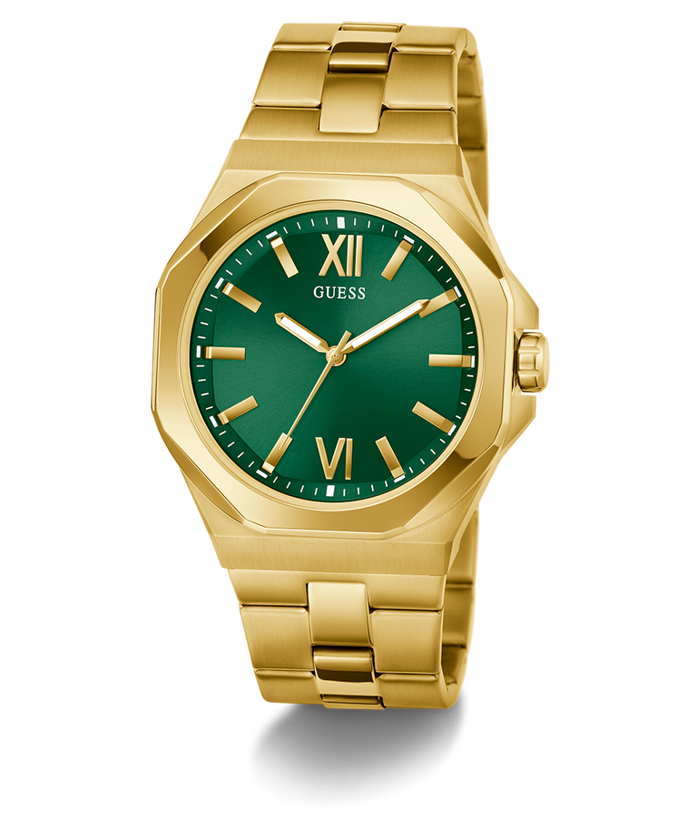 Guess Gents Emperor Green Dial Gold Case & Band Watch - GW0849G2 GUESS 