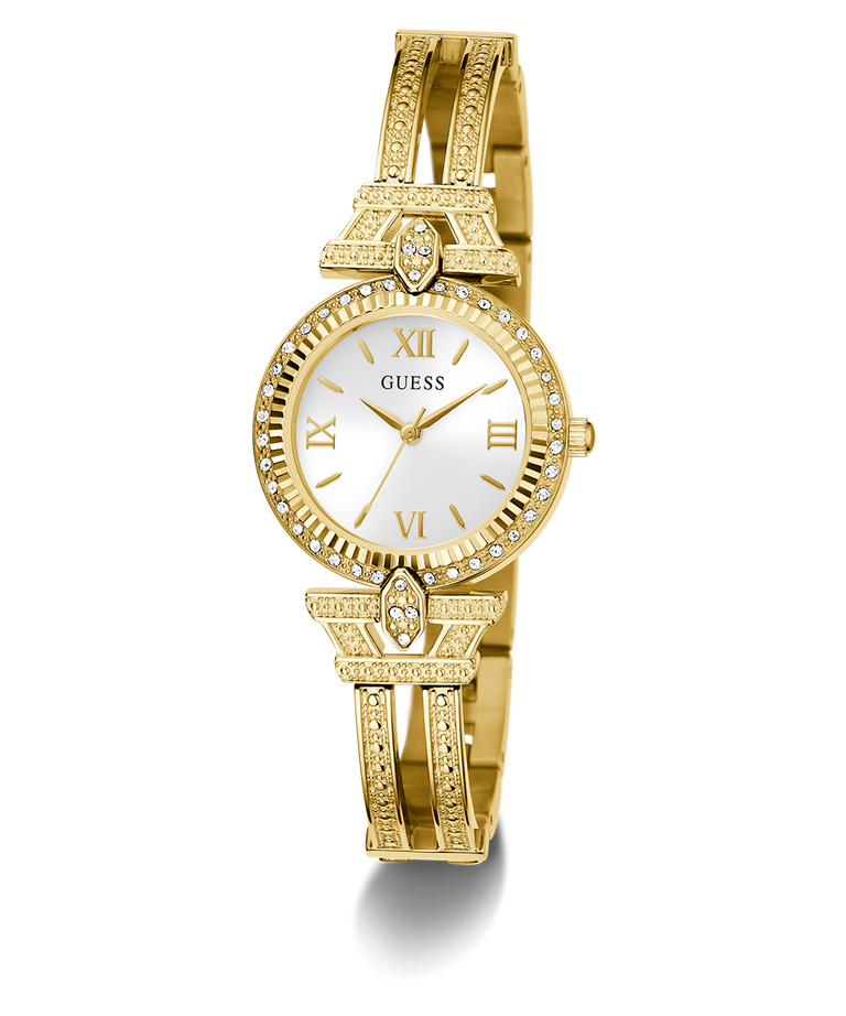 Guess Ladies Delphine Gold Case & Band, White Dial - GW0864L2 GUESS 