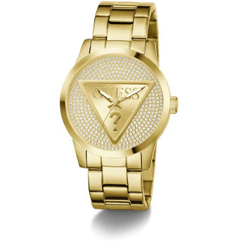 Guess Gents Badge Gold Dial, Gold Dial & Case - GW0915G1 GUESS 