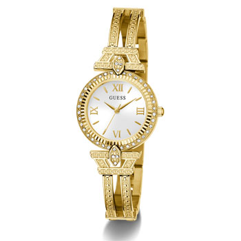 Guess Ladies Delphine Gold Case & Band, White Dial - GW0864L2 GUESS 