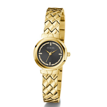 Guess Ladies Mini Rumour Black Dial, Gold Case & Band  - GW0839L2 GUESS 