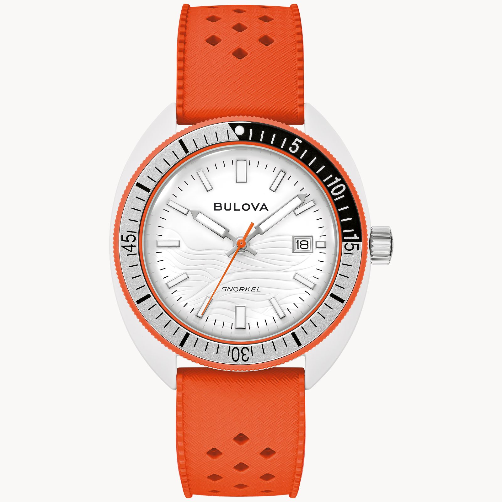 Bulova Snorkel "Clownfish" White Dial Orange Rubber Strap 100m WR Watch - 98B448 G-SHOCK 