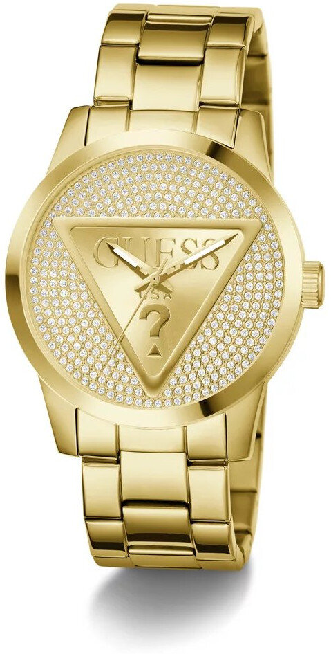 Guess Gents Badge Gold Dial, Gold Dial & Case - GW0915G1 GUESS 