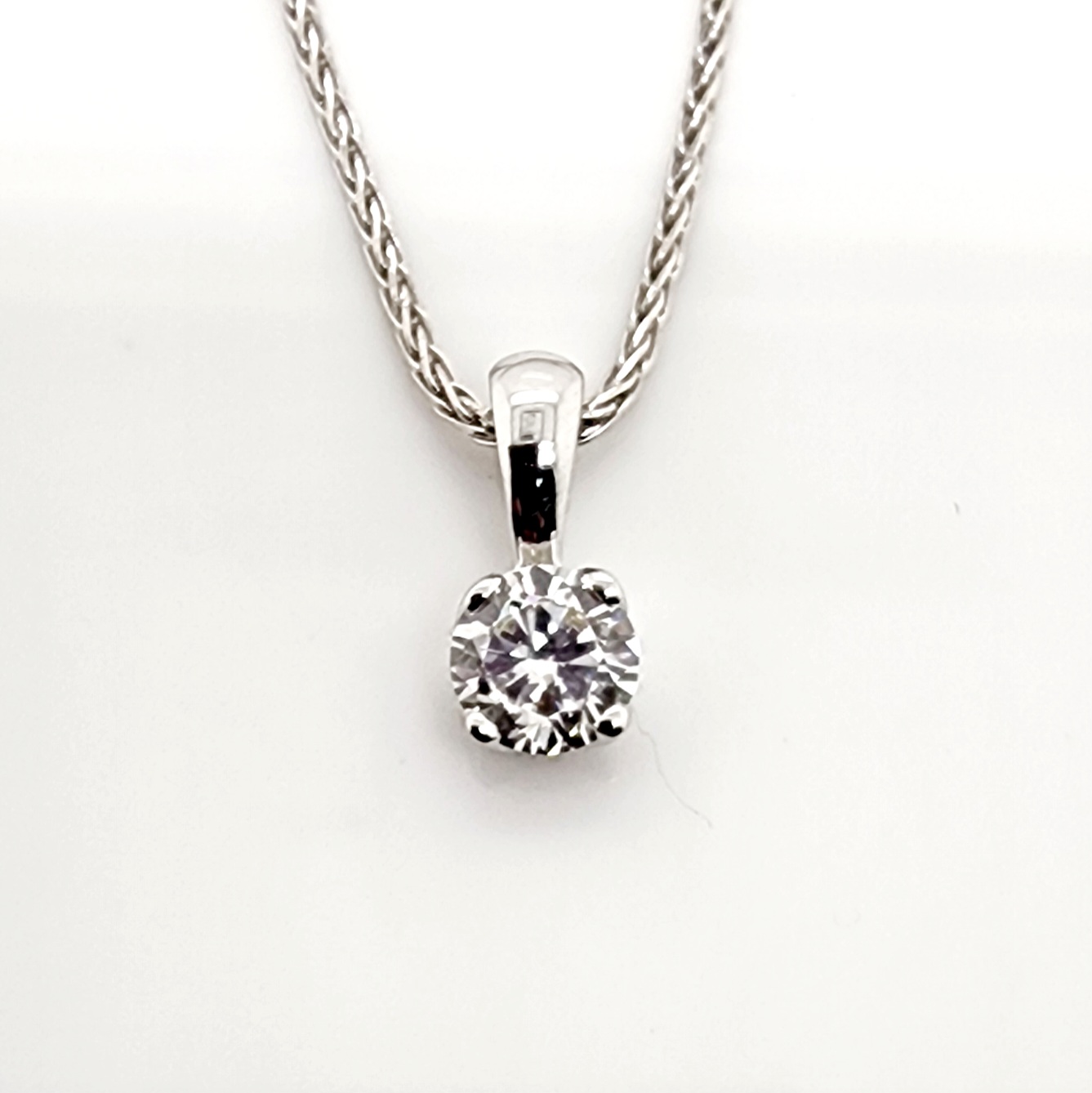 Round Brilliant 0.37ct Lab Grown Four Claw Stud Diamond Pendant 9ct White Gold - CYP3727 Gold Earrings Round Brilliant 0.37ct Lab Grown Four Claw Stud Diamond Pendant 9ct White Gold - CYP3727 Gold Earrings