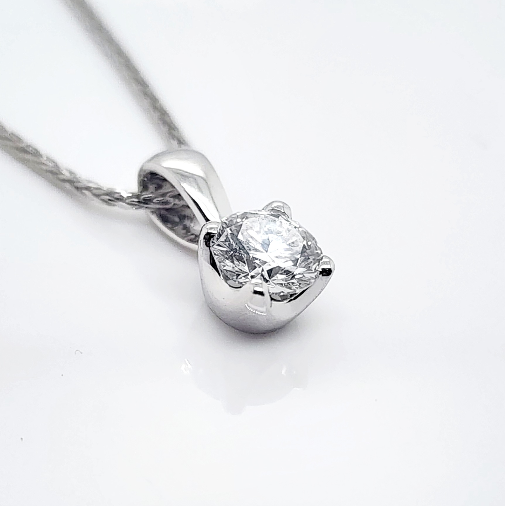 Round Brilliant 0.53ct Lab Grown Four Claw Stud Diamond Pendant 9ct White Gold - CYP1795 Gold Earrings Round Brilliant 0.53ct Lab Grown Four Claw Stud Diamond Pendant 9ct White Gold - CYP1795 Gold Earrings