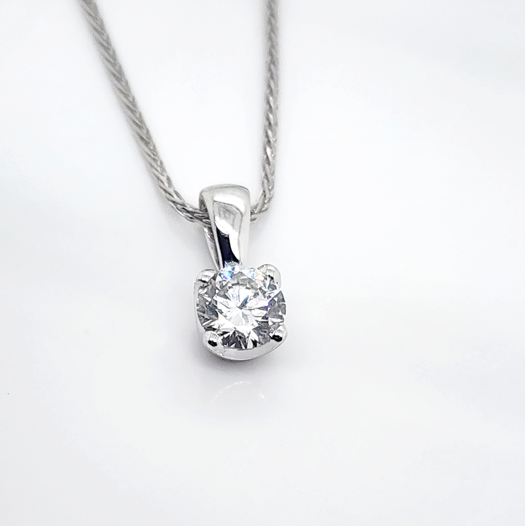 Round Brilliant 0.53ct Lab Grown Four Claw Stud Diamond Pendant 9ct White Gold - CYP1795 Gold Earrings Round Brilliant 0.53ct Lab Grown Four Claw Stud Diamond Pendant 9ct White Gold - CYP1795 Gold Earrings