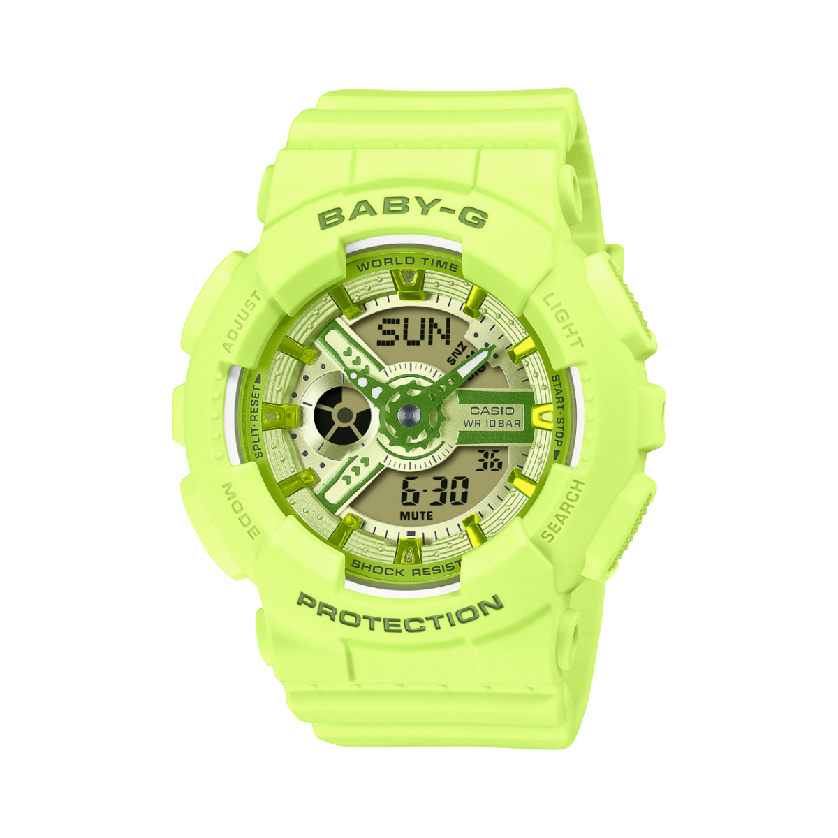 Casio Baby-G Duel Time Y2k Inspired Yellow Case & Band 100M WR Watch - BA110YK-3A G-SHOCK 
