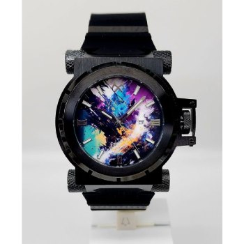 MATAI Genesis G4 Black Case, Graff Dial, Black Silicone Strap WATCH 