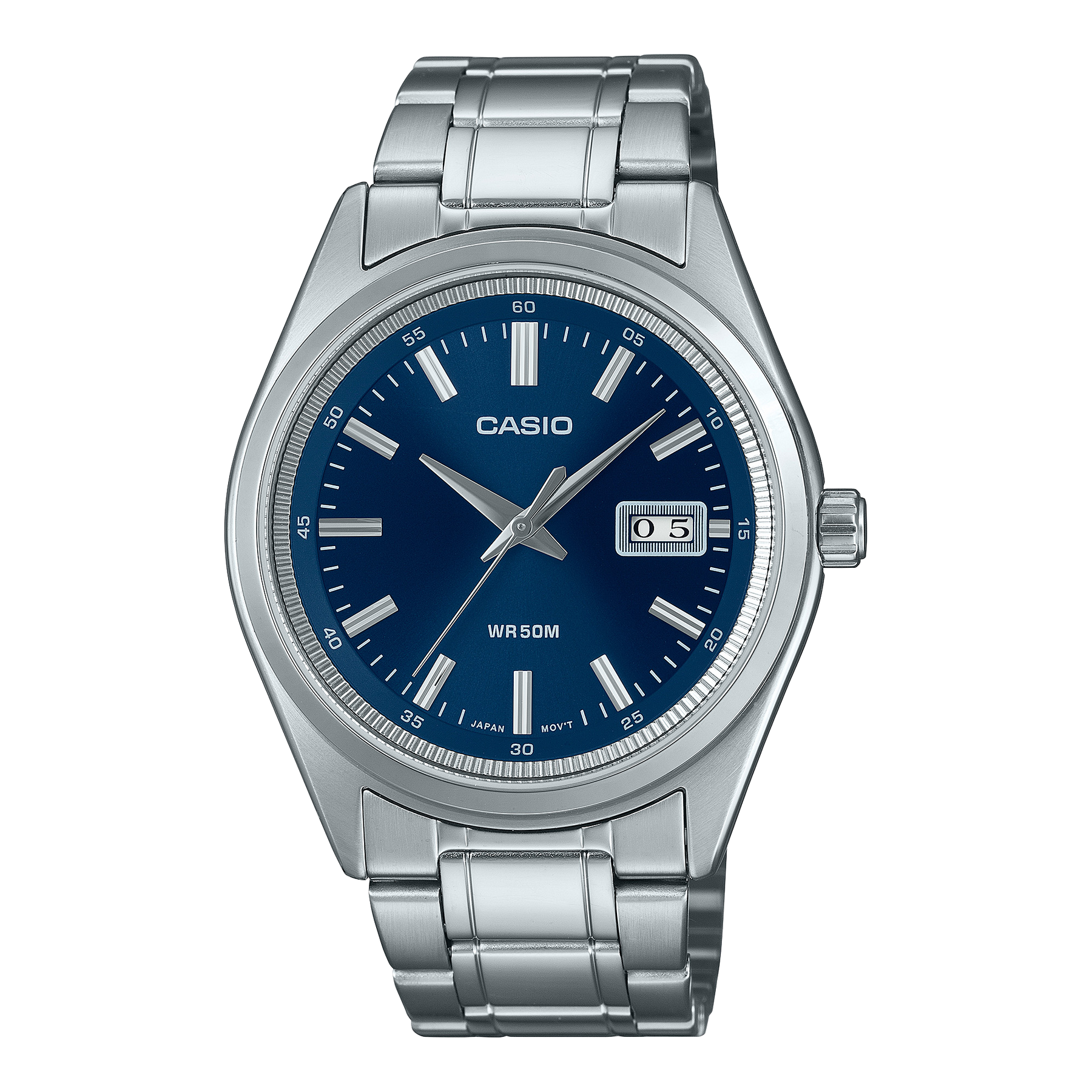 Casio Gents Analog Blue Dial, Stainless Steel Case & Band - MTPB180D-2A Greenstone?Jewellery 