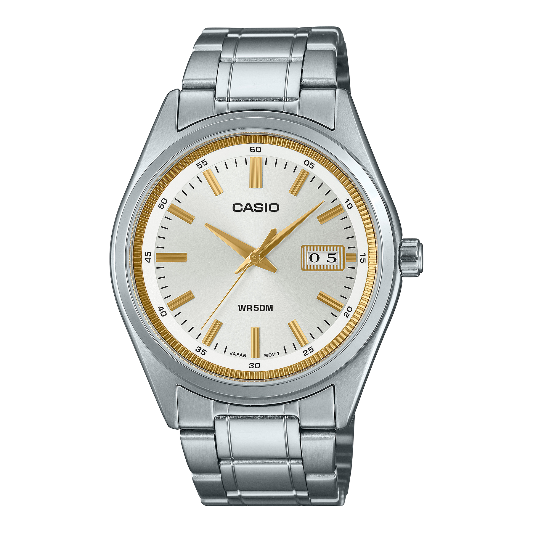 Casio Gents Analog Silver Dial, Stainless Steel Case & Band - MTPB180D-7A Greenstone?Jewellery 