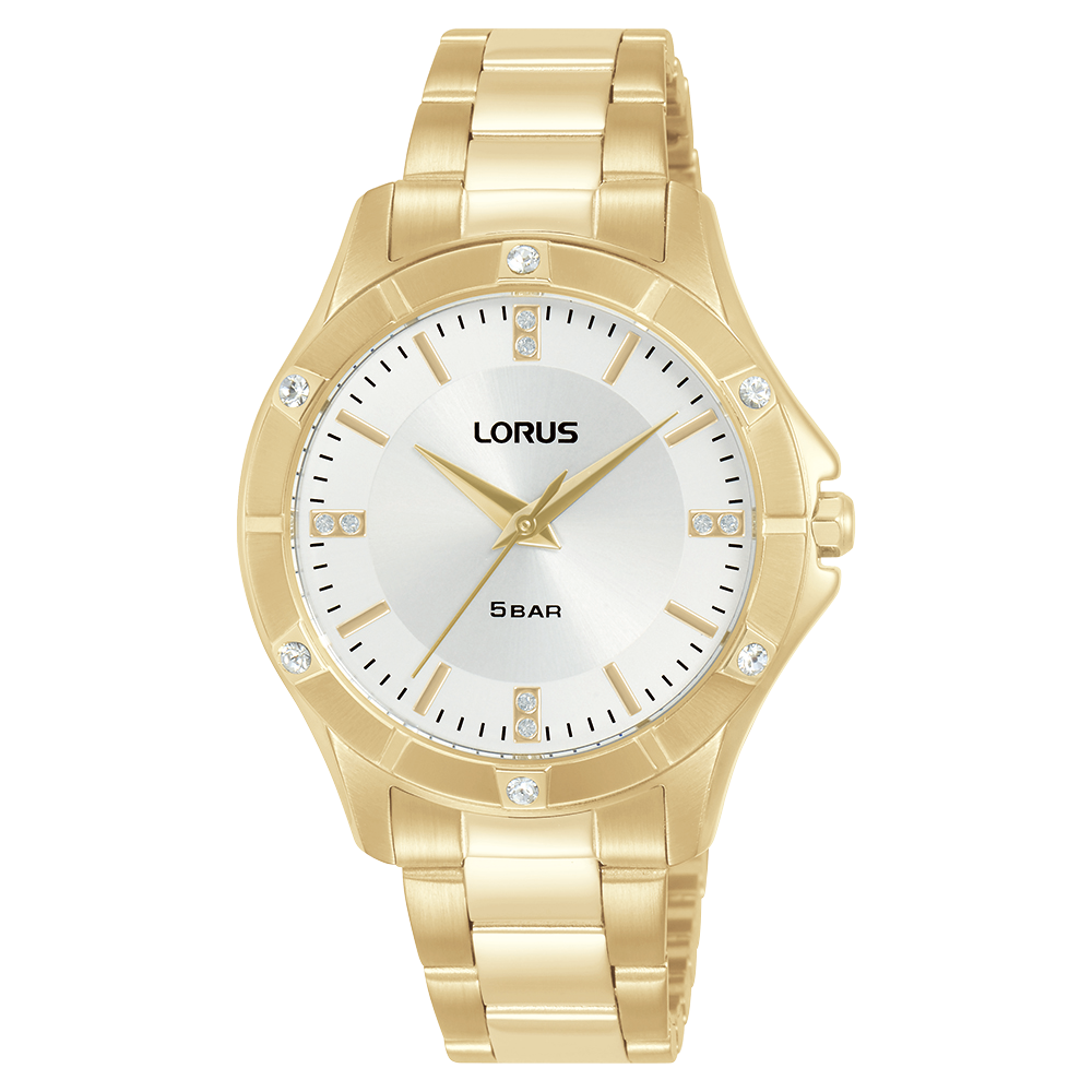 Lorus Gold-Tone Stainless Steel Crystal Set Watch - RG282XX-9 WATCH 