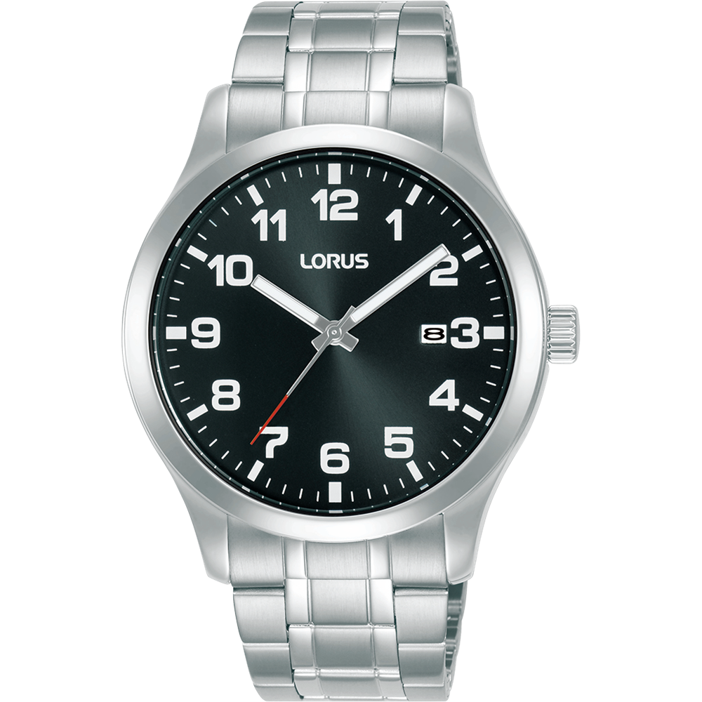 Lorus Gents Daywear Black Dial Full Figure Analogue with Date Watch - RH929PX-9 WATCH 