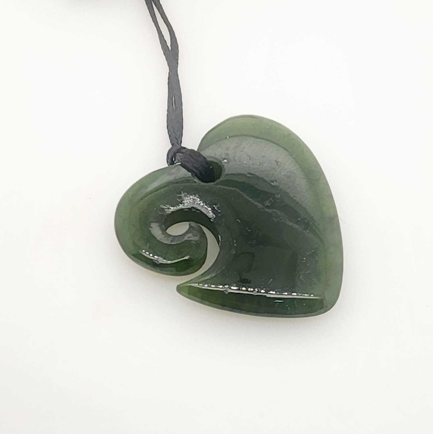 New Zealand Pounamu Heart with Koru Necklace - PX3004.40 Greenstone?Jewellery 
