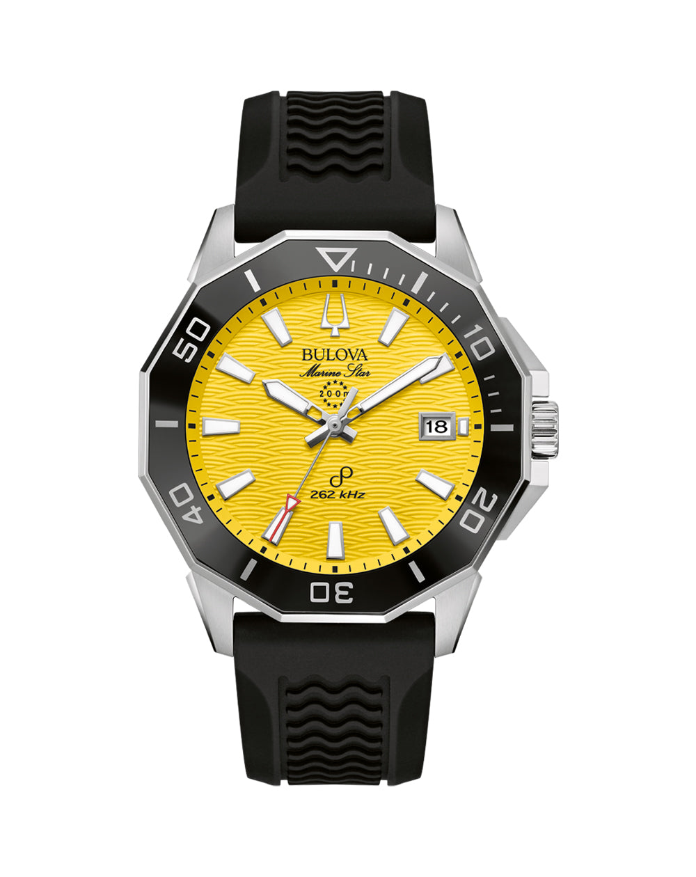 Bulova Marine Star Yellow Dial Precisionist Watch with Rubber Strap Model 200m WR - 96B431 9ct Gold Ring, Gold Jewellery, Gold Rings 