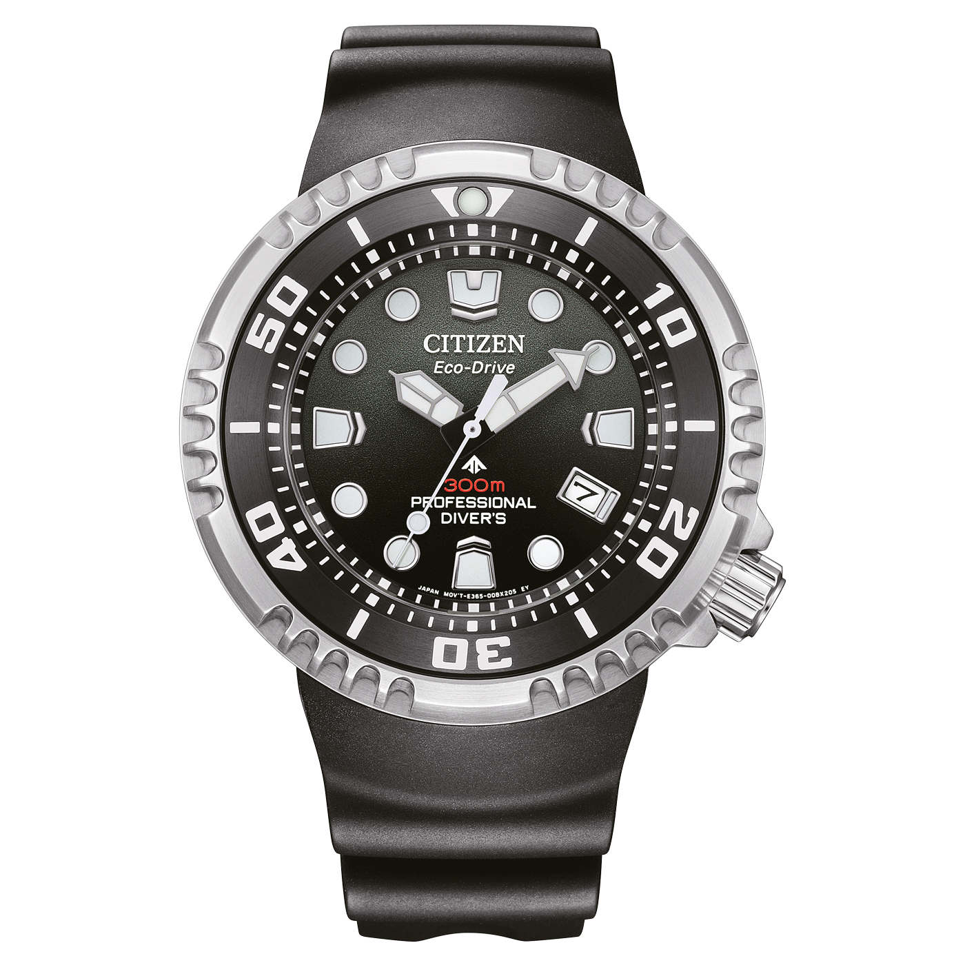 Citizen Promaster Eco-Drive Professional Diver's WR300 Black Dial, Stainless Steel Case, Black Rubber Strap - BN1024-01E CASIO 