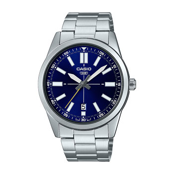 Casio Analogue Stainless Steel With Blue Dial Watch - MTPVD02D-2E CASIO 