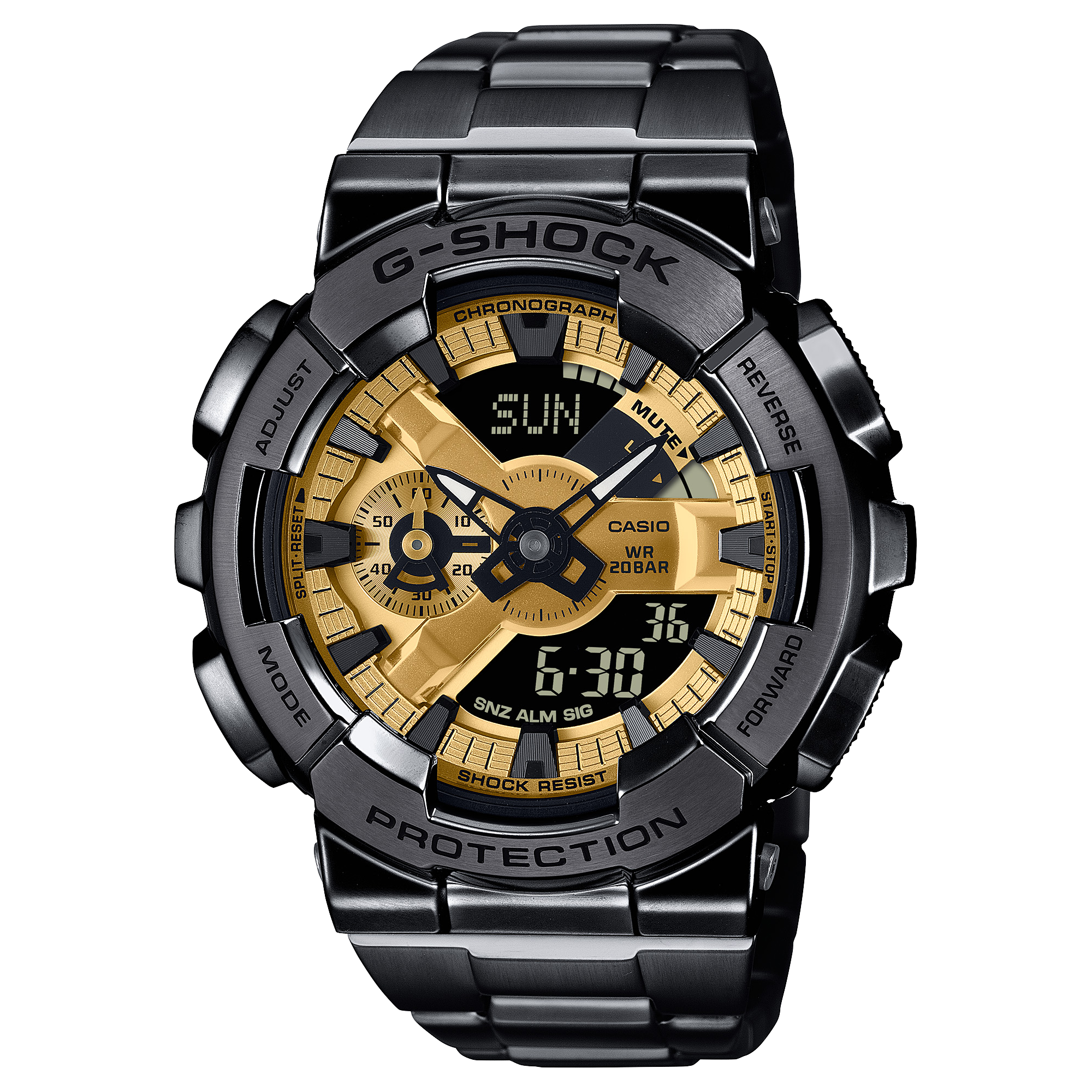 G-Shock G-Steel Duel Time, Gold Dial, Black IP Stainless Steel Case & Band 200M WR - GM110BD-1A9 CASIO 