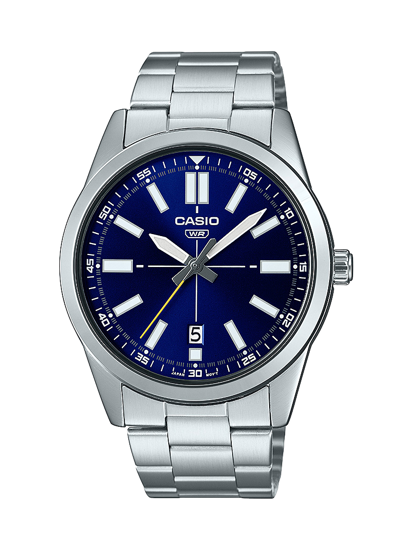 Casio Analogue Stainless Steel With Blue Dial Watch - MTPVD02D-2E CASIO 