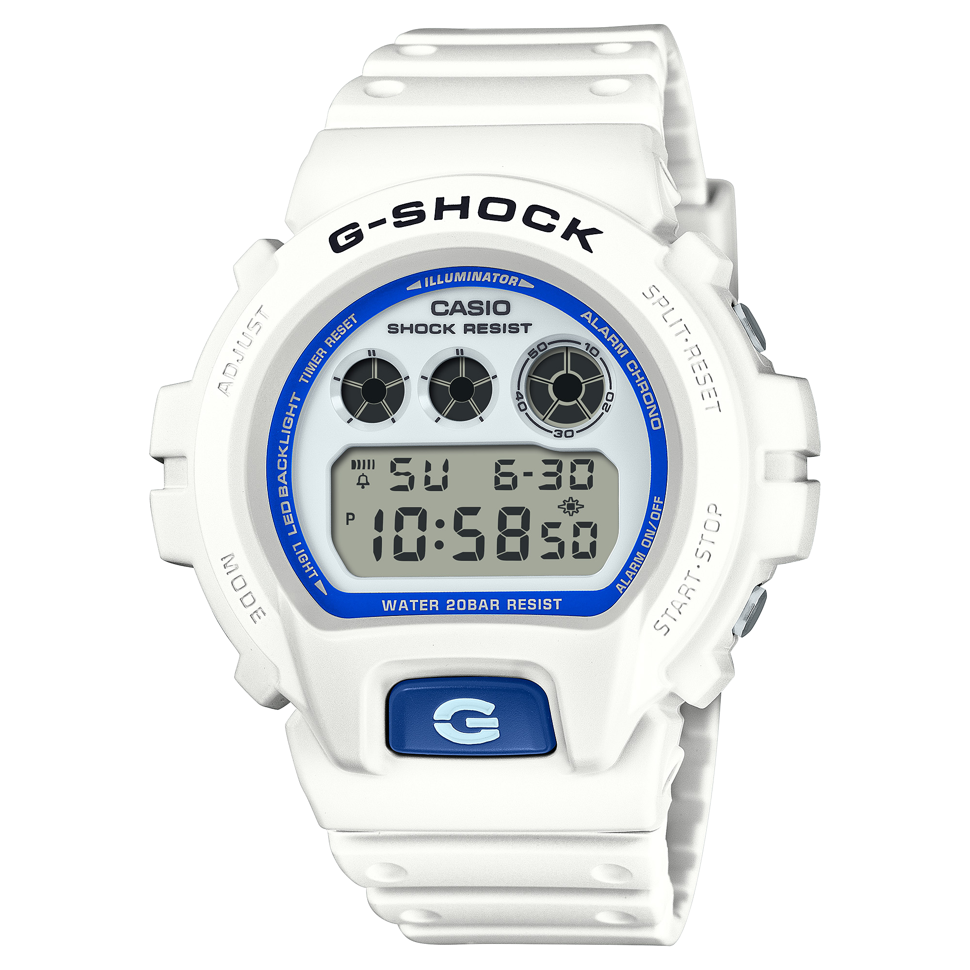 G-Shock Digital "Sea of Star Glow" 200M WR, White Dial, White Case & Resin Band - DW6900HDS-7D CASIO 