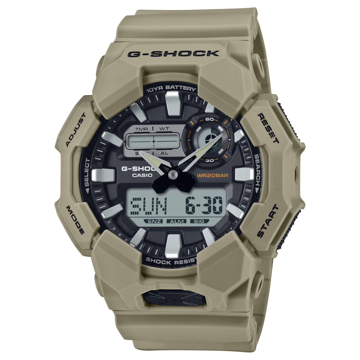G-Shock Duo Rugged 200M WR Brownk Case & Resin Band - GA010-5A CASIO 