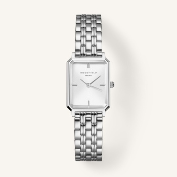 Rosefield Octagon White Sunray Steel Silver - OCWSS-O41 WATCH 