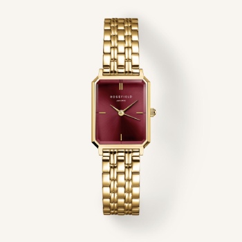 Rosefield Octagon XS Burgundy Sunray Steel Gold - OBGSG-O83 WATCH 