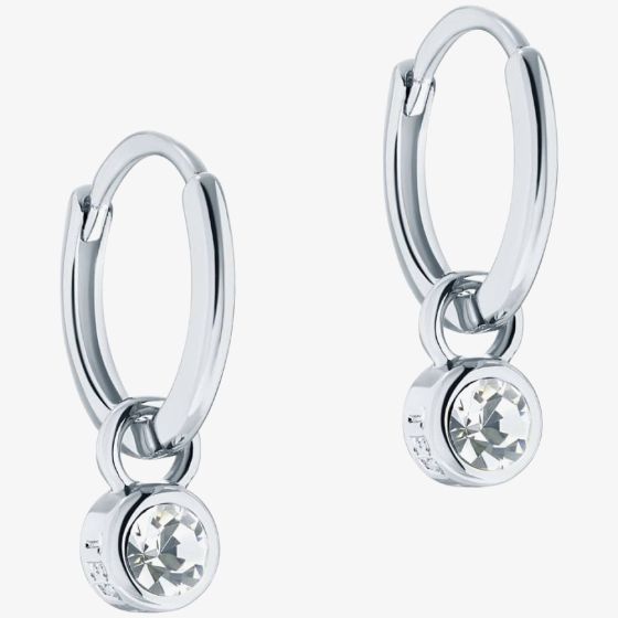 TED BAKER SINALAA Silver Tone Crystal Huggie Earrings - TBJ3028-01-02 CASIO 