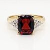 9ct Yellow Gold 8 x 10 Cushion Cut Garnet with 0.25ct Trio LAB Diamond Accents - D/A467GARLGD