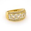 9ct Yellow Gold Wide Diamond Band with Round & Marquise 1.04ct TDW – Lab-Grown