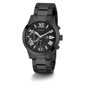 Guess Gents Atlas Black Dial, Case, Band Chronograph Watch - W0668G5 GUESS 