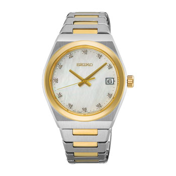 Seiko SUR604P1 — Two-Tone Ladies Classic Watch, Mother-of-Pearl Dial & Diamonds CASIO 