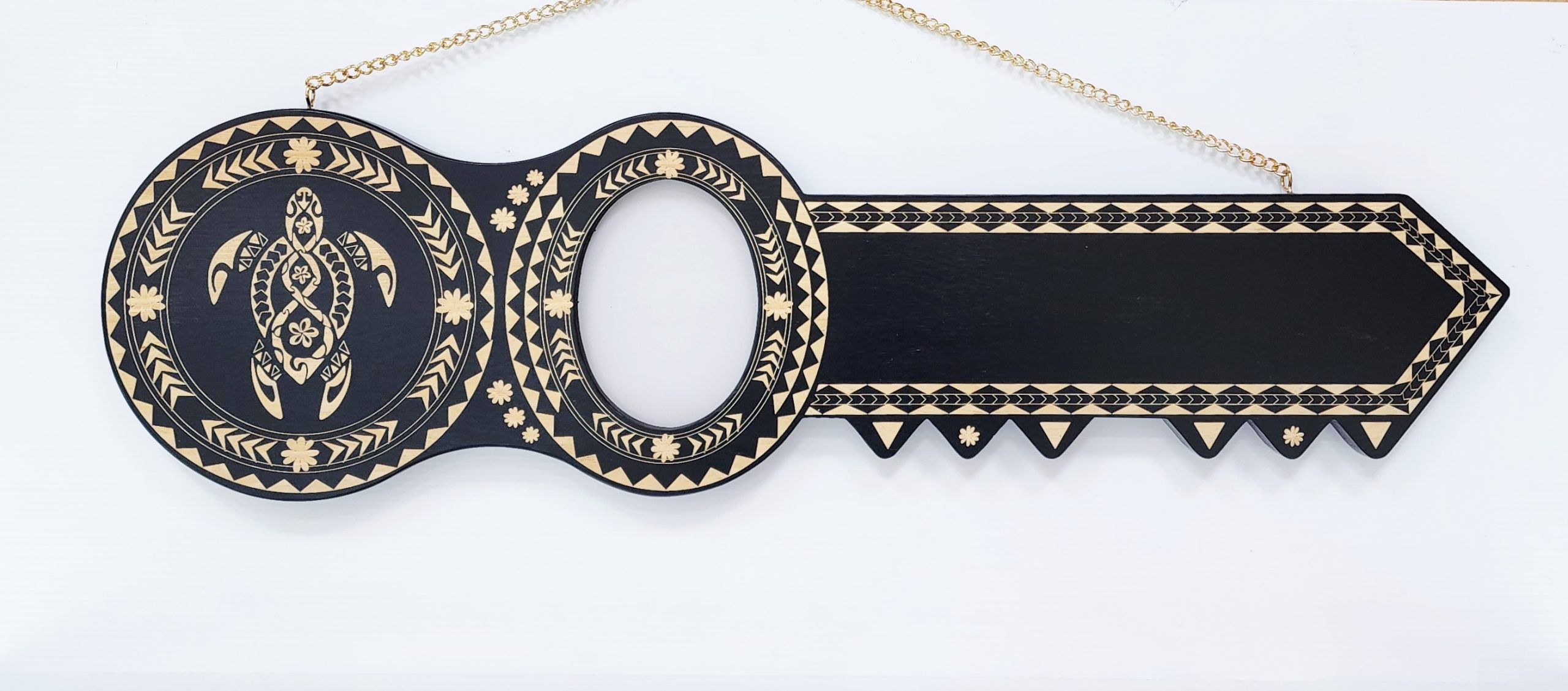 Island Design Wooden Birthday Key with "Turtle" Laser Engraved  – SJ2103BLK 21st Keys 