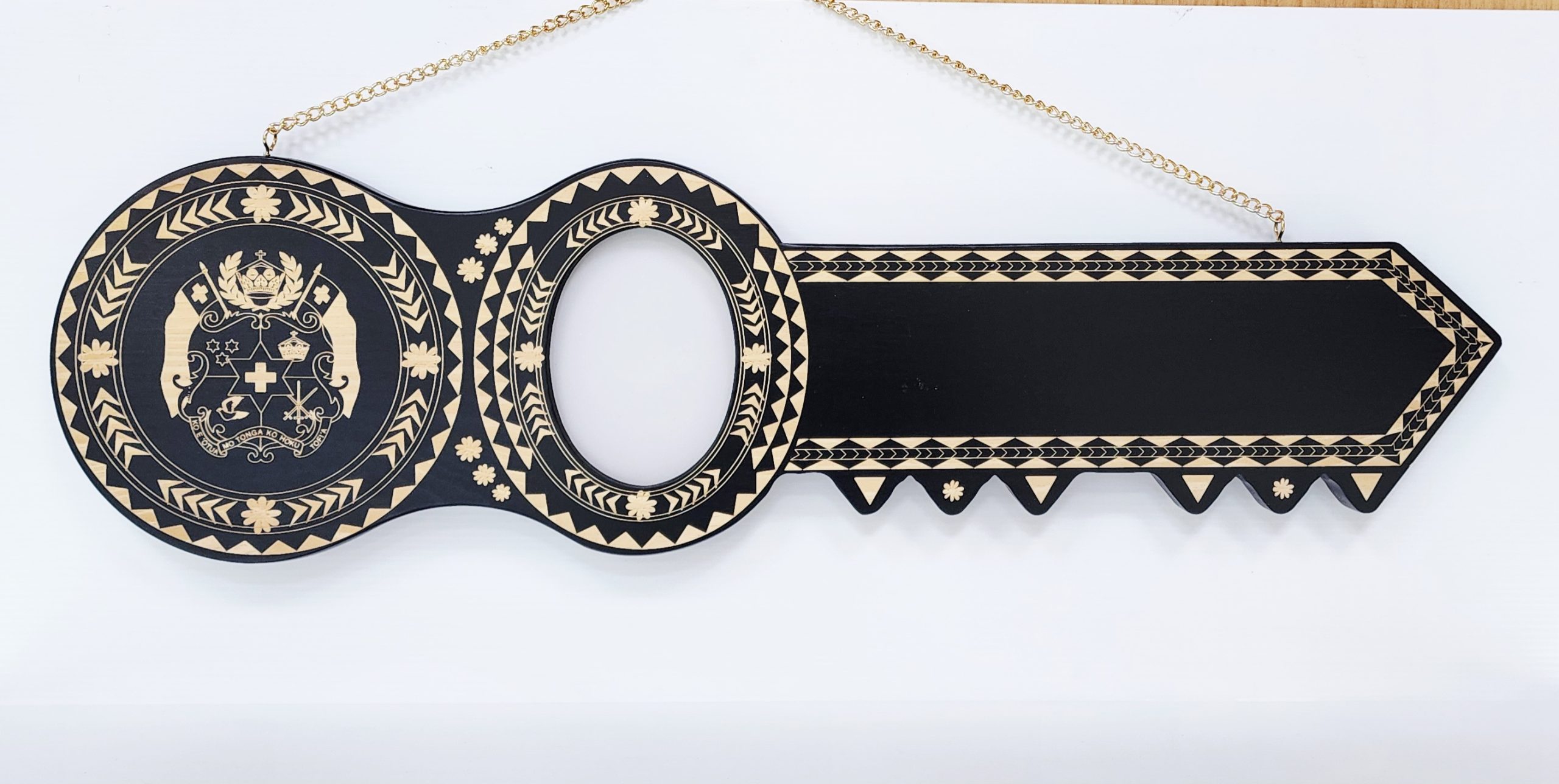 Island Design Wooden Birthday Key with "Tongan Sila" Laser Engraved  – SJ2105BLK 21st Keys 