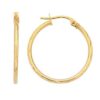 9ct Yellow Gold Diamond-Cut Tube Hoop Earrings, 1.5mm x 20mm - 5ER0375