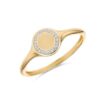 9ct Yellow Gold Diamond Set Round Signet Ring - R2011